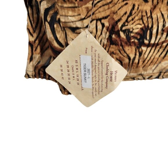 NWT Hobby Horse Show Shirt Tiger Print Turtleneck Large Velvet Burnout VTG - Picture 4 of 4